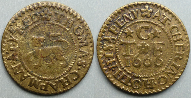 Charing Heath, Thomas Chapman 1666 halfpenny